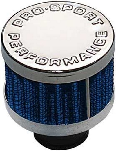 Фильтр вентиляции картерных газов, синий/хром (D=25) - Тюнинг ВАЗ Лада VIN: RS-03575. 