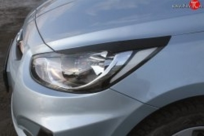 Hyundai Solaris (седан) 2010 —2013 Накладки на передние фары (реснички) компл 2шт. глянец (под покраску) - Тюнинг ВАЗ Лада VIN: RE-22078. 
