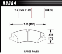 Колодки тормозные HB684Z.694 HAWK Perf. Ceramic Range Rover Sport V8 5.0, 3.0TD