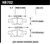 Колодки тормозные HB702F.662 HAWK HPS задние Jeep Grand Cherokee WK2/Dodge Durango 2011+