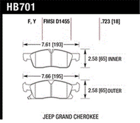 Колодки тормозные HB701F.723 HAWK HPS передние Jeep Grand Cherokee WK2/Dodge Durango 2011+