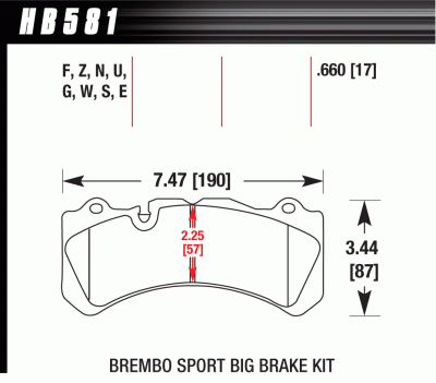 Колодки тормозные HB581F.660 HAWK HPS Brembo 6 поршней тип J, N / PORSCHE 911 (997) 3.8 GT3 - Тюнинг ВАЗ Лада VIN: HB581F.660. 