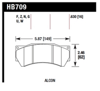 Колодки тормозные HB709F.630 HAWK HPS Alcon Monoblock 6 CAR97