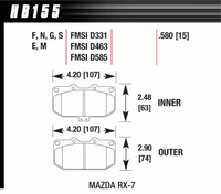Колодки тормозные HB155B.580 HAWK Street 5.0 передние MAZDA RX-7