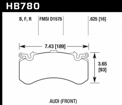 Колодки тормозные HB780F.625 HAWK HPS; перед AUDI A6, S6, A7 4G; A8 S8 4H; PR 1LU, 1LX, 1LN - Тюнинг ВАЗ Лада VIN: HB780F.625. 