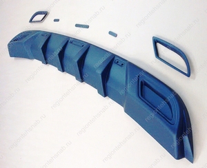 Накладка - диффузор на задний бампер Hyundai Elantra (2013-2015 г.в.) рестайлинг