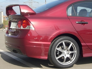 Накладка (юбка) заднего бампера Mugen Style Honda Civic 4d (2006-2012 г.в.)