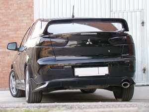 Накладка на задний бампер Zodiak для Mitsubishi Lancer X (один выхлоп)