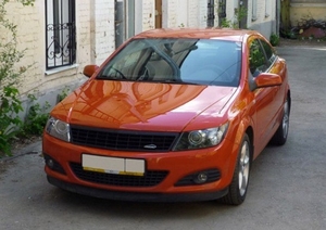 Накладки на фары (реснички) широкие Opel Astra H / GTC var№2