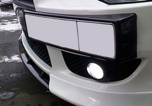 Рамка под номер на передний бампер Mitsubishi Lancer X (2010-2016 г.в.)