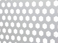Сетка алюминиевая (120x40см), серебристая с шестиугольной перфорацией