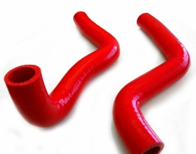 Шланги радиатора охлаждения силиконовые красные ВАЗ 2108-21099, ВАЗ 2113-2115 - Тюнинг ВАЗ Лада VIN: (HS 08 Small Red). 