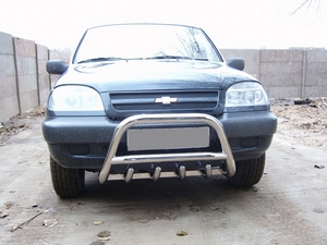 Защита переднего бампера (АКУЛА мини) ВАЗ 2123 Chevrolet Niva (2003 - 2008)