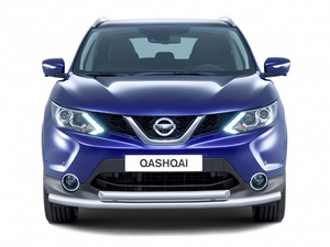 Защита переднего бампера двойная 63/51мм (НПС) Nissan Qashqai 2014-
