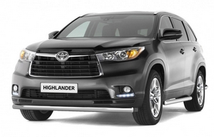 Защита переднего бампера одинарная 63 мм (НПС) Toyota Highlander 2014-
