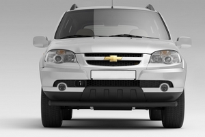 Защита переднего бампера одинарная 63мм (ППК) Chevrolet Niva 2009-
