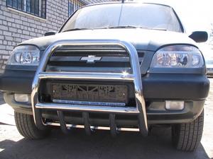 Защита переднего бампера с защитой картера ВАЗ 2123 Chevrolet Niva (2003 - 2008)