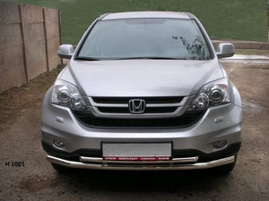 Защита переднего бампера труба двойная Honda CR-V (2010 - 2012)