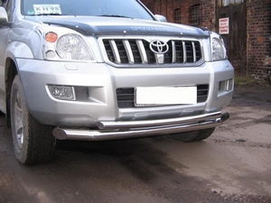 Защита переднего бампера труба двойная Toyota Land Cruiser Prado 120 (2003-2009)