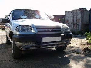 Защита переднего бампера труба двойная ВАЗ 2123 Chevrolet Niva (2003 - 2008) - Тюнинг ВАЗ Лада VIN: no.16842. 