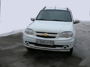 Защита переднего бампера труба двойная ВАЗ 2123 Chevrolet Niva (2009 - н.в.)