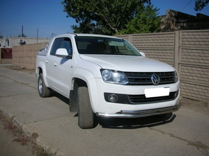 Защита переднего бампера труба двойная Volkswagen Amarok (2010-н.в.)