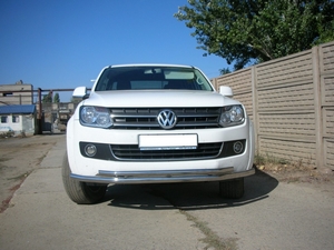 Защита переднего бампера труба двойная Volkswagen Amarok (2010-н.в.)