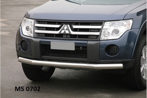Защита переднего бампера труба Mitsubishi Pajero (2007 - 2011)