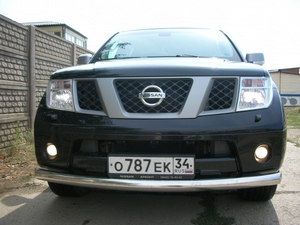 Защита переднего бампера труба Nissan Pathfinder (2005 - 2009)
