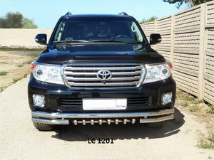 Защита переднего бампера труба с защитой АКУЛА Toyota Land Cruiser 200 (2012-2014) (60, 60мм)