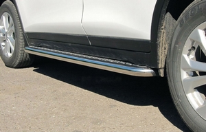 Защита порогов с алюминиевой площадкой 51мм (НПС) Nissan X-Trail 2015-