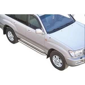 Защита порогов с алюминиевым листом d63,5 Toyota Land Cruiser 100, окрашенное / нержавеющая сталь - Тюнинг ВАЗ Лада VIN: no.23639. 