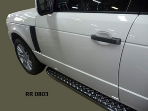 Защита порогов с накладкой лист (из прямоугольного профиля) Land Rover Range Rover Vogue (2008)