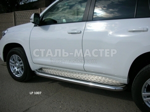 Защита порогов с накладкой лист Toyota Land Cruiser Prado 150 (2010 - 2013)