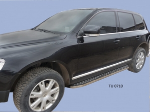 Защита порогов с накладкой лист Volkswagen Touareg (2007 - 2009)