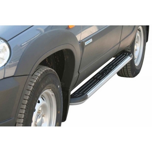 Защита порогов с пластиковой накладкой, ВАЗ 2123 Chevrolet Niva RS - Тюнинг ВАЗ Лада VIN: no.44354. 