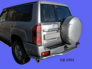 Защита заднего бампера с настилом Nissan Patrol (2005-2009)