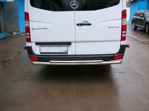 Защита заднего бампера труба двойная Mercedes-Benz Sprinter 515 (2014 - н.в.)