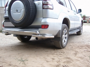 Защита заднего бампера труба с угловой защитой Toyota Land Cruiser Prado 120 (2003 - 2009) (60, 60 мм) - Тюнинг ВАЗ Лада VIN: no.23970. 