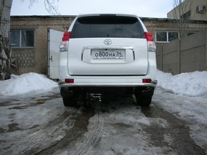 Защита заднего бампера удлинённая с угловой защитой Toyota Land Cruiser Prado 150 (2014 - н.в.)