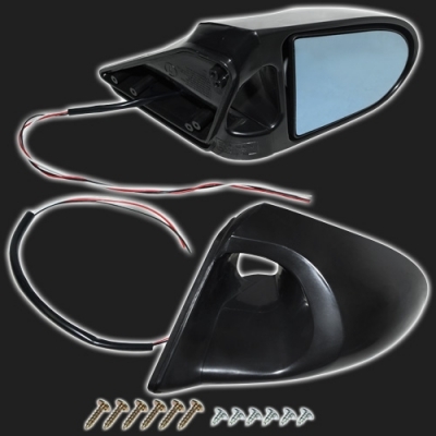 Зеркало заднего вида боковое с электроприводом ZERO STYLE чёрное, с антибликом, универсальное (комплект правое + левое) - Тюнинг ВАЗ Лада VIN: ZMB700. 