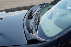 Жабо в проём стеклоочистителей (чёрное тиснение) Nissan Terrano 2014-