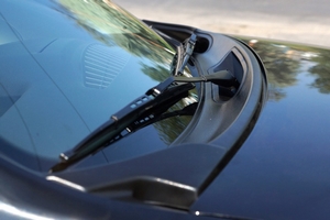 Жабо в проём стеклоочистителей (чёрное тиснение) Nissan Terrano 2014-
